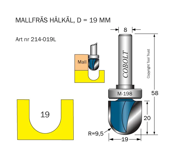 Köp online Hålkälsfräs
